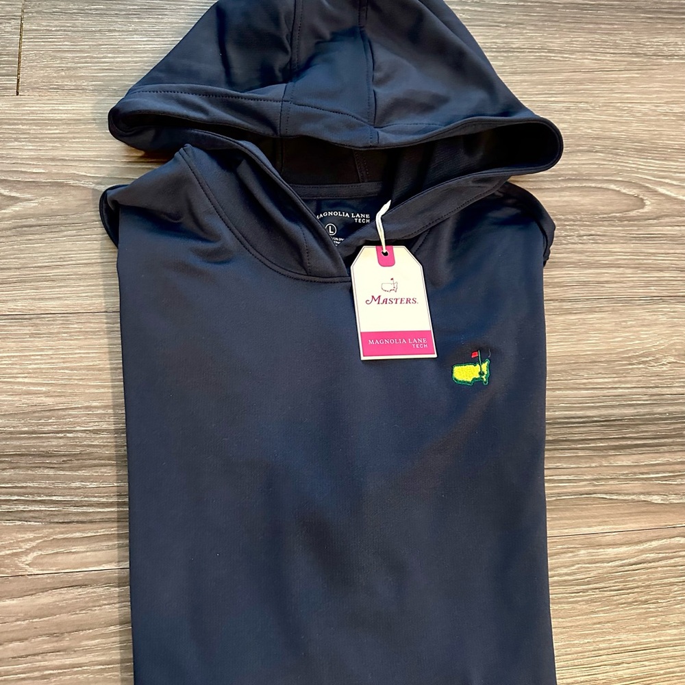 Masters Women Large Navy Tech Hoodie with Embroidered Logo